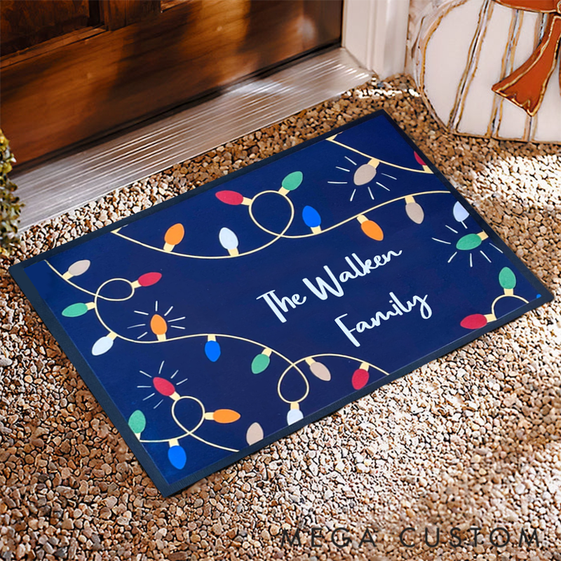 Personalized Colorful Christmas Entry Mat for Spreading Joy and Warmth to All Visitors Doormat