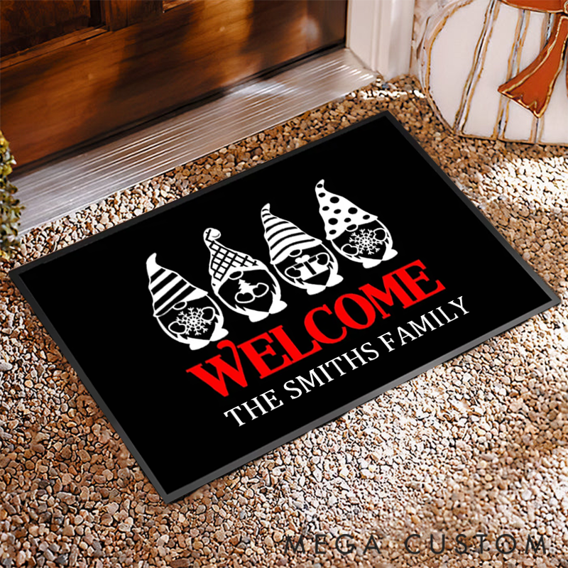 Personalized Whimsical Gnome Welcome Mat for Adding Fun and Festivity to Your Entrance Doormat