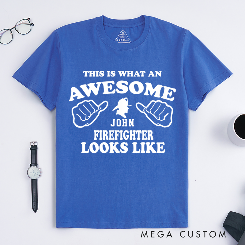Personalized Fireman T-Shirt Awesome Firefighter Pride Design Gift for Firefighter T-Shirt