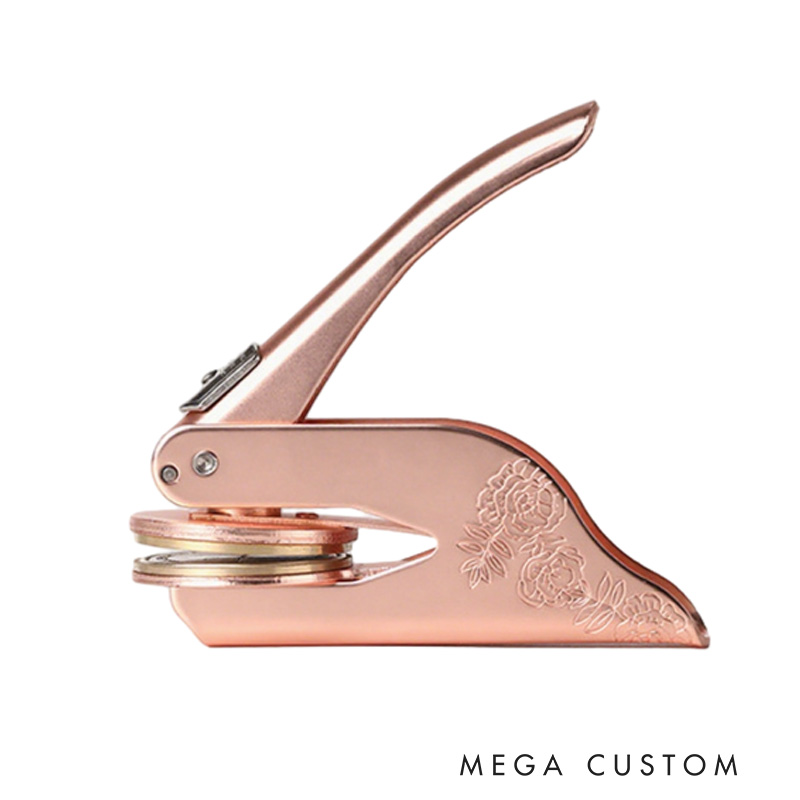 Personalized Cross Flowers Book Embosser Hand Held Embosser Embossing Stamp with Name Religious Gift Birthday Gift for Christians