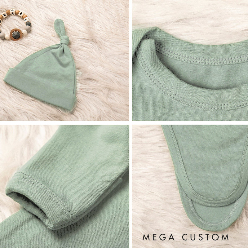 Personalized Name Baby Gowns Baby Outfit Knotted Newborn Gowns Coming Home Outfit Baby Shower Gift