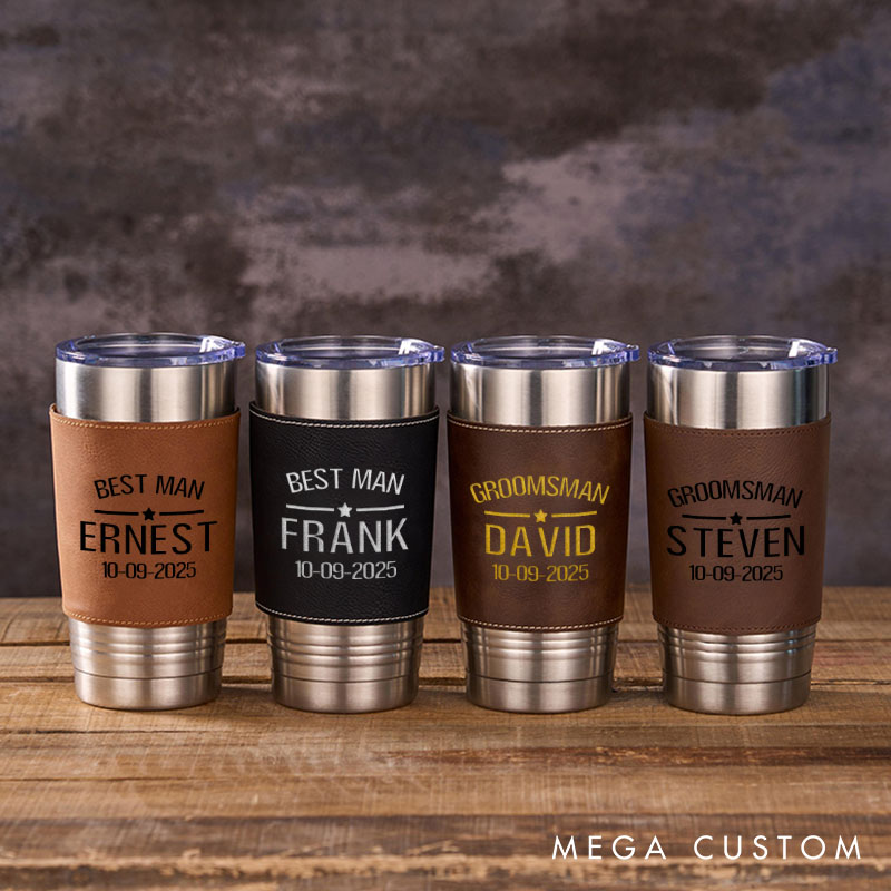 Personalized Groomsmen Gifts Tumbler 20oz Groomsmen Coffee Mugs for Men Groomsman Gift Best Man Gift Bachelor Gifts for Him