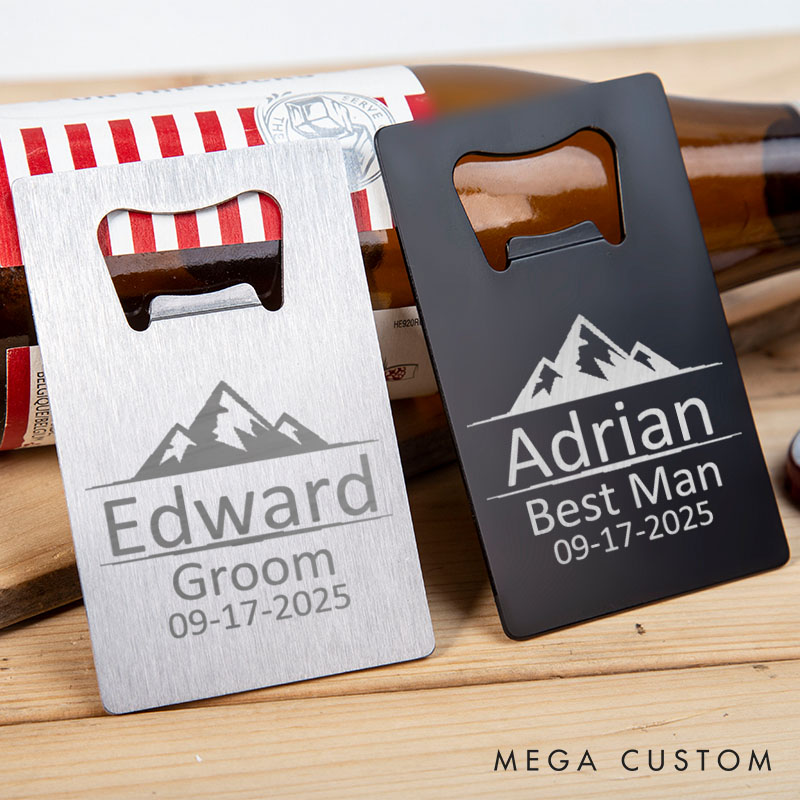 Personalized Credit Card Bottle Opener Groomsmen Gifts Bottle Opener Bachelor Favors Credit Card Bottle Opener Mens' Opener Gift
