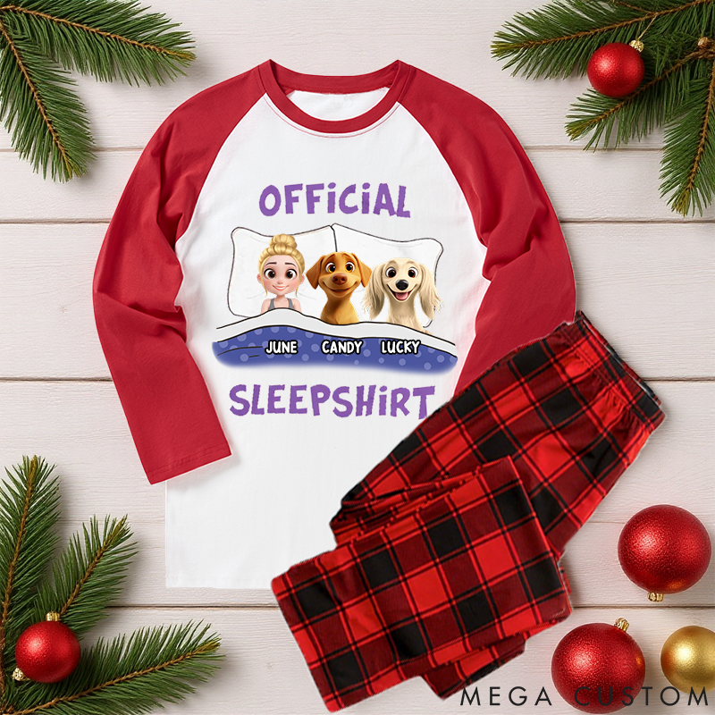 Personalized Dog Lover Official Sleepshirt Cartoon Family Matching