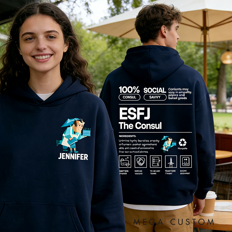 Personalized MBTI 16 Personalities Hoodie Custom Name Hoodies Unique Gifts
