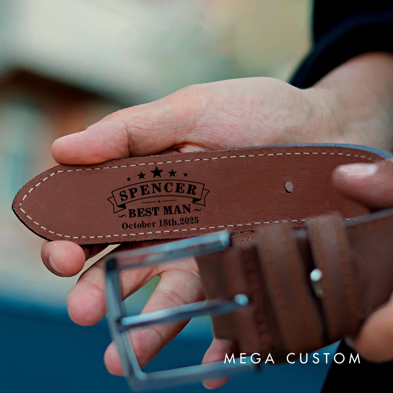 Personalized Engraved Leather Belt for Groomsmen Wedding Party Favors Belt for Men Groom Club Bachelor Gift Belt Groomsmen Gift Best Man Gift