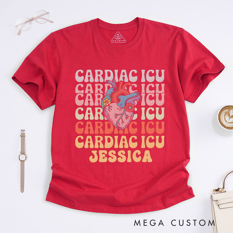 Personalized Nurse T-Shirts Cardiac ICU Fashion Design T-Shirts