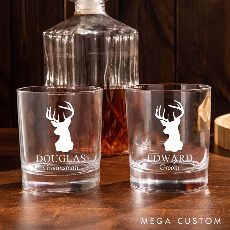 Personalized Men's Whiskey Glasses Groomsman Bachelor Favors Whiskey Glasses Custom Whiskey Cup for Men Groomsmen Proposal Cup