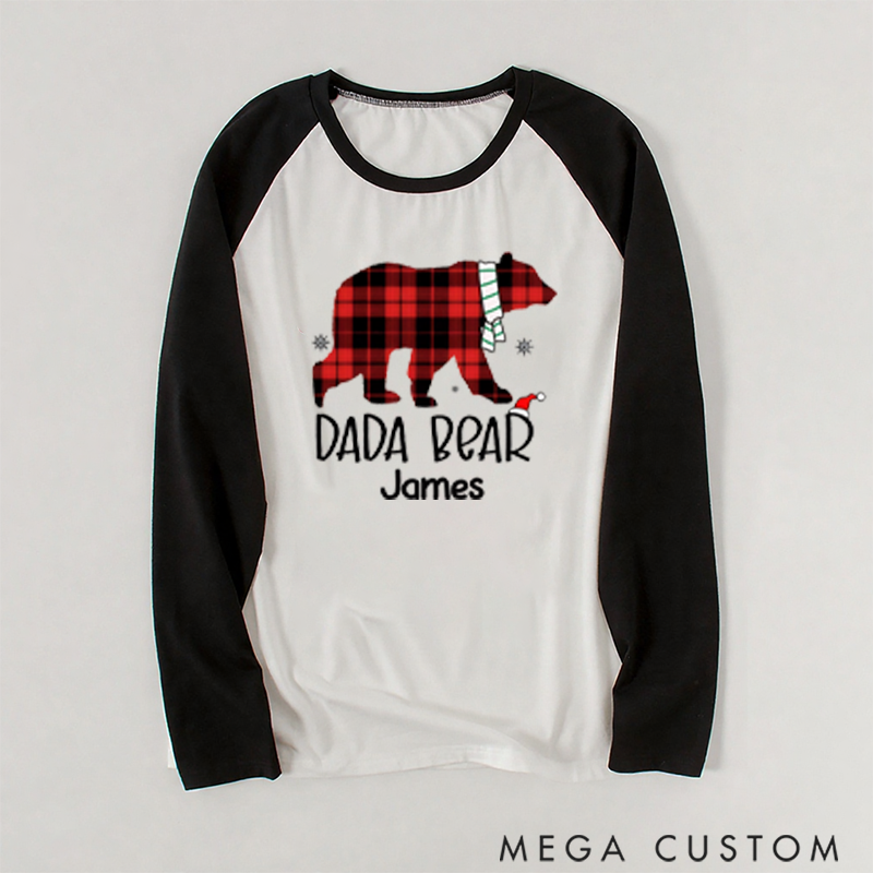 Personalized Family Christmas Pajamasfor Creating Cozy Holiday Moments with Plaid and Bear-Themed Designs