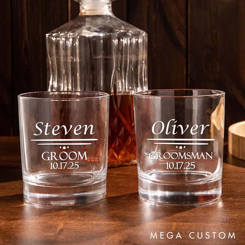 Personalized Bachelor Favors Whiskey Glasses Groom Groomsmen Whiskey Glasses Groomsman Proposal Gift Glasses Cup Best Man Whiskey Glasses