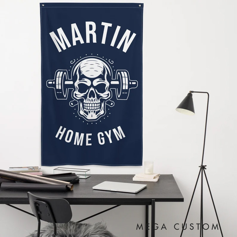 Personalized Skull Weights Throw Blanket Adventures Weightlifting Art Gym Decor Gift Gym Lovers