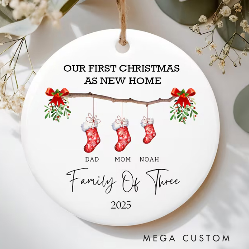 Personalized Family Of Three Christmas Ornament Custom New Family Ornament First Christmas Ornament Personalized Family Ornament