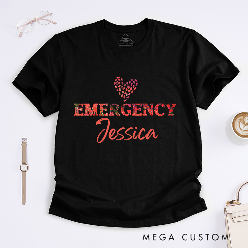 Personalized Nurse T-Shirts Floral Emergency Nurse Fashion Design T-Shirts