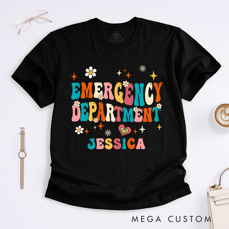 Personalized Nurse T-Shirts Colorful Emergency Department Fashion Design T-Shirts