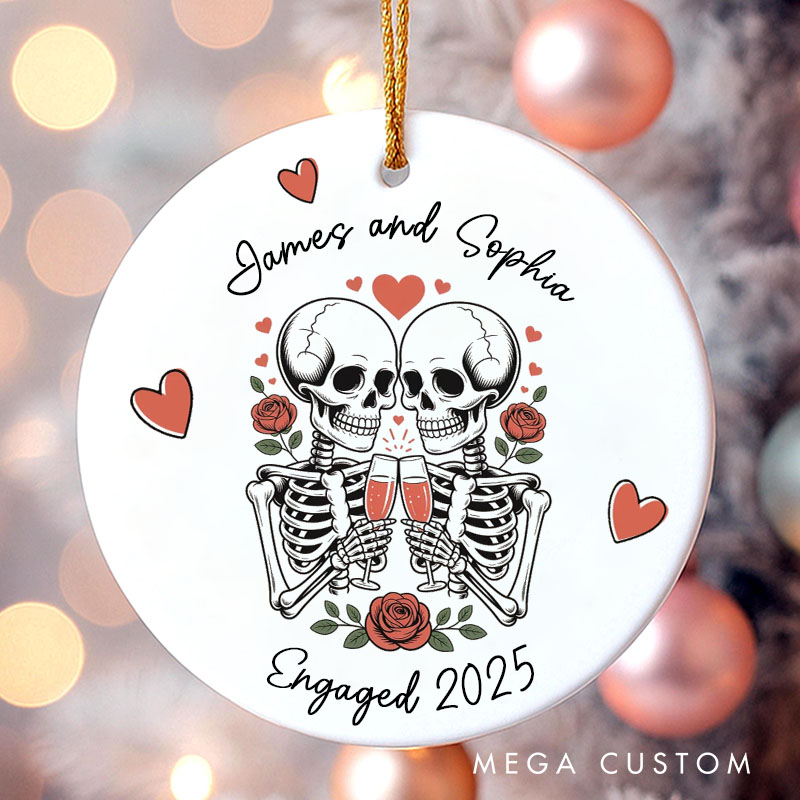 Personalized Couple Skeleton Ornament Romantic Halloween Ornament for Husband Wife Anniversary Gift Ornament Couple Halloween Gift