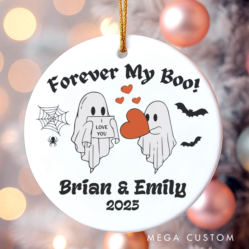 Personalized Forever My Boo Ghost Couple Ornament Cute Halloween Ghost Ornament Couple Halloween Gift Couple Autumn Gift Ornament