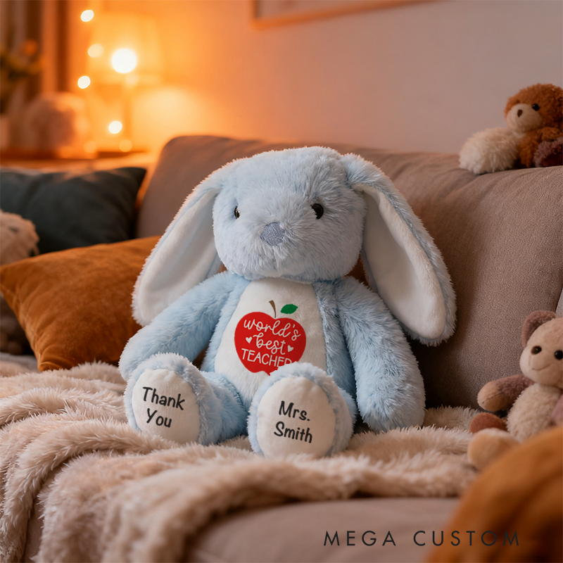 Personalized Teacher Bunny Soft Toy Stuffed AnimalGift Unique Gift for Teachers