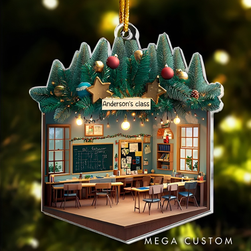 Personalized Teacher Christmas Ornament Custom Name Acrylic Ornament Christmas Gift for Teachers