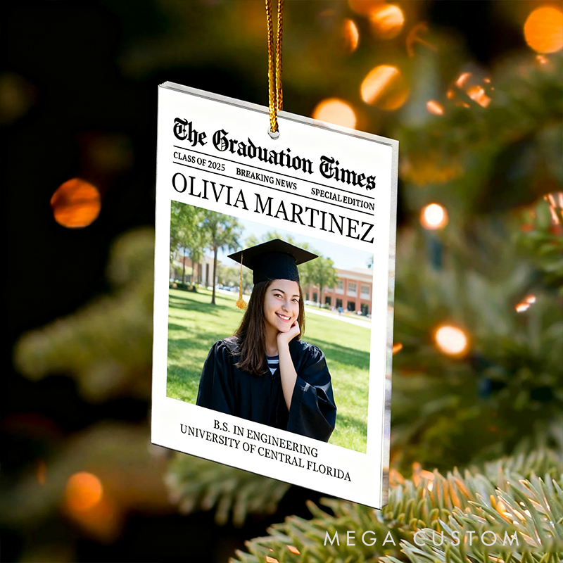 Personalized Teacher Christmas Ornament the Graduation Times Design Acrylic Ornament Christmas Gift for Teachers