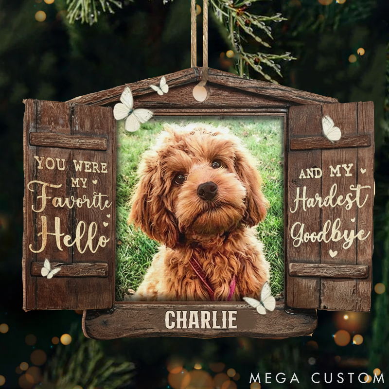 Personalized Pet Lover Custom Photo Hard to Say Goodbye Christmas Ornament