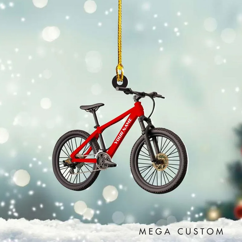 Personalized Custom Name Bicycle Christmas Ornaments Bicycle lovers Gift Biker Xmas Ornament