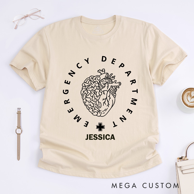 Personalized Nurse T-Shirts Heart of the Emergency Department Fashion Design T-Shirts