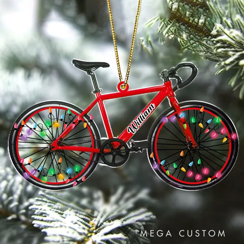 Personalized Name Bicycle Christmas Ornaments Cycling Ornament Bicycle Gift Christmas Gifts For Bicycle Rider