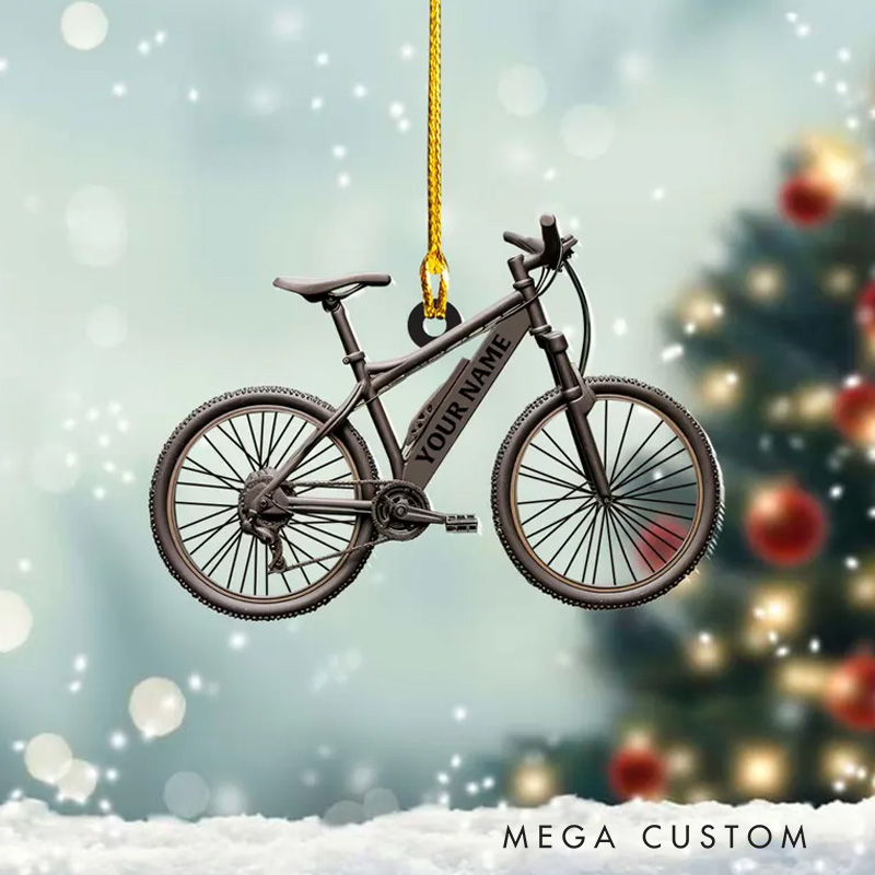 Personalized Bicycle Christmas Ornament 2D Flat Ornament Cycling Ornament Bicycle Gift Christmas Gift For Bicycle Rider