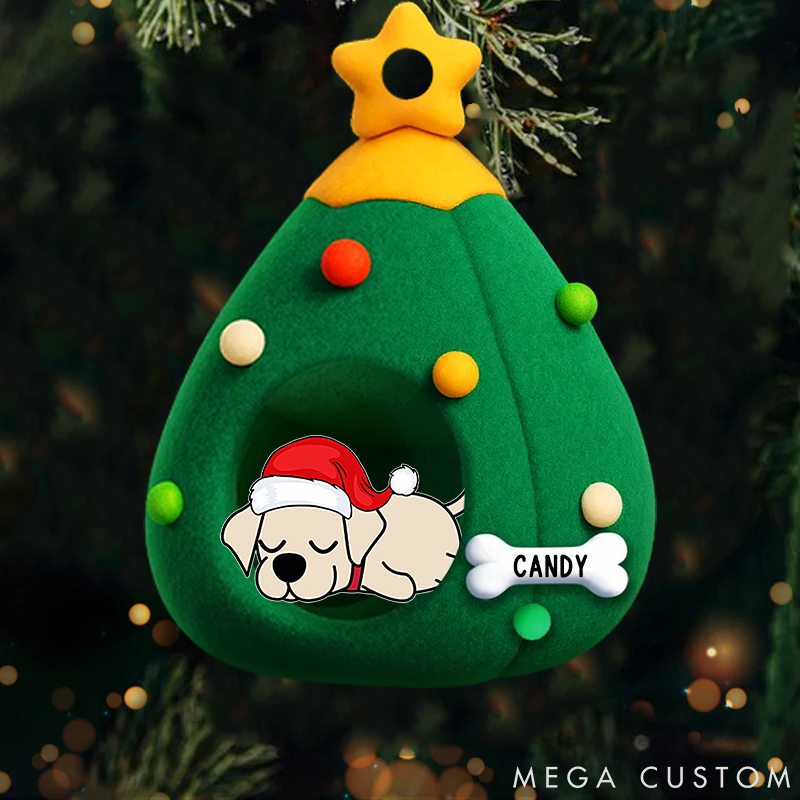 Personalized Dog Lover Santa Paws Cozy Tree Christmas Ornament
