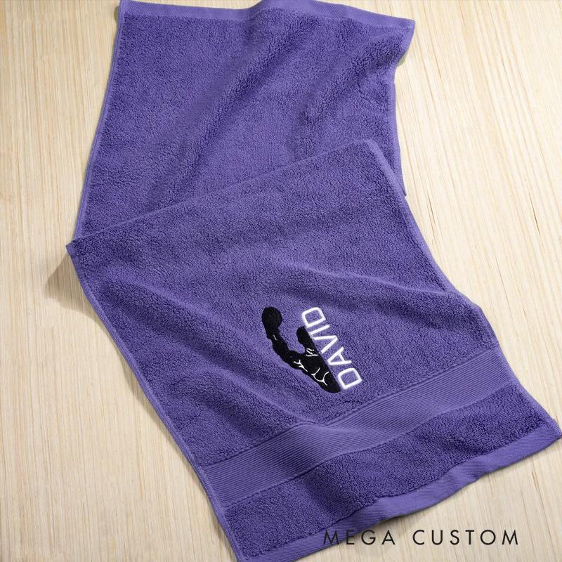 Personalized Boxing 100% Cotton Towel with Embroidered Name Sporting Good Training Anniversary Gift for Boxers Gym Lovers