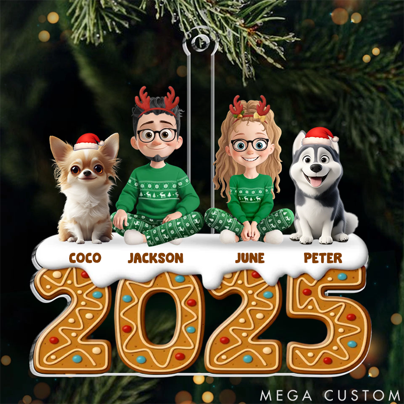 Personalized Dog Lover Gingerbread Dreams Family Themes Christmas Ornament