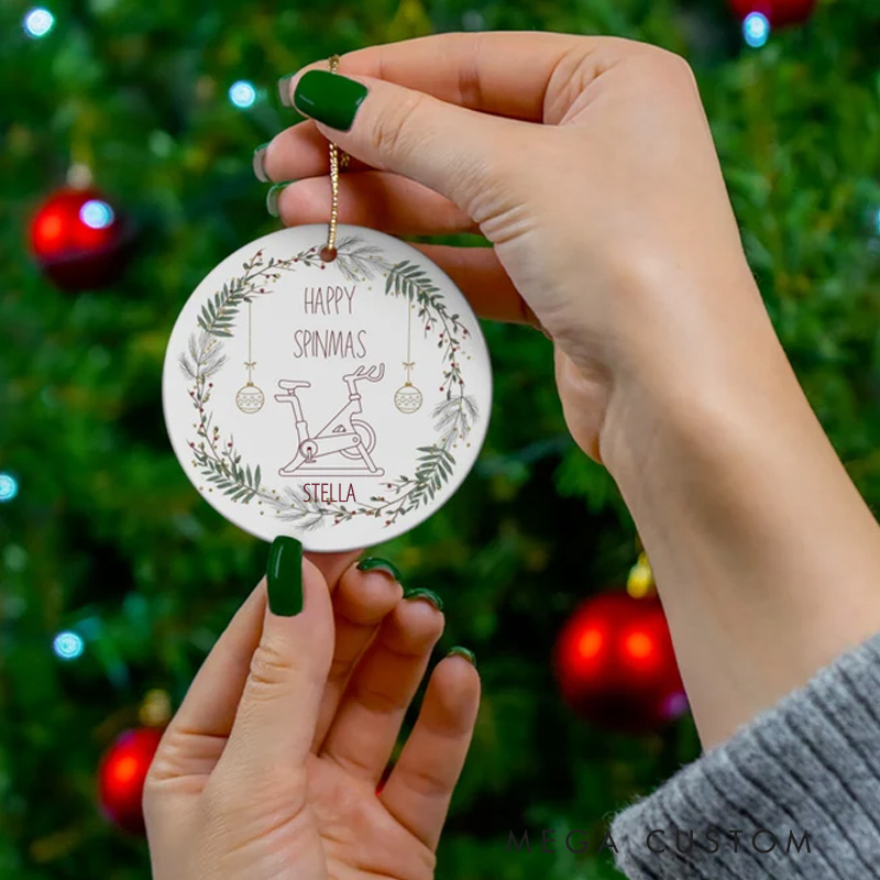 Personalized Spin Bike Ornament Indoor Cycling Gift For Spin Instructor Spinning Ornament Bicycle Gift For Spin Bike lover Cycle Biking Gift Bicycle Ride