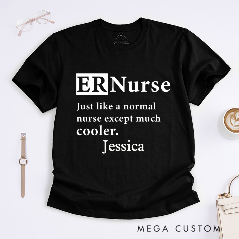 Personalized Nurse T-Shirts Cool ER Nurse Fashion Design T-Shirts