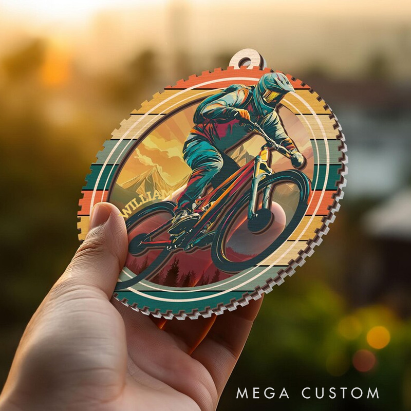 Personalized Cycling Suncatcher Ornament Mountain Biking Bicycle Gift