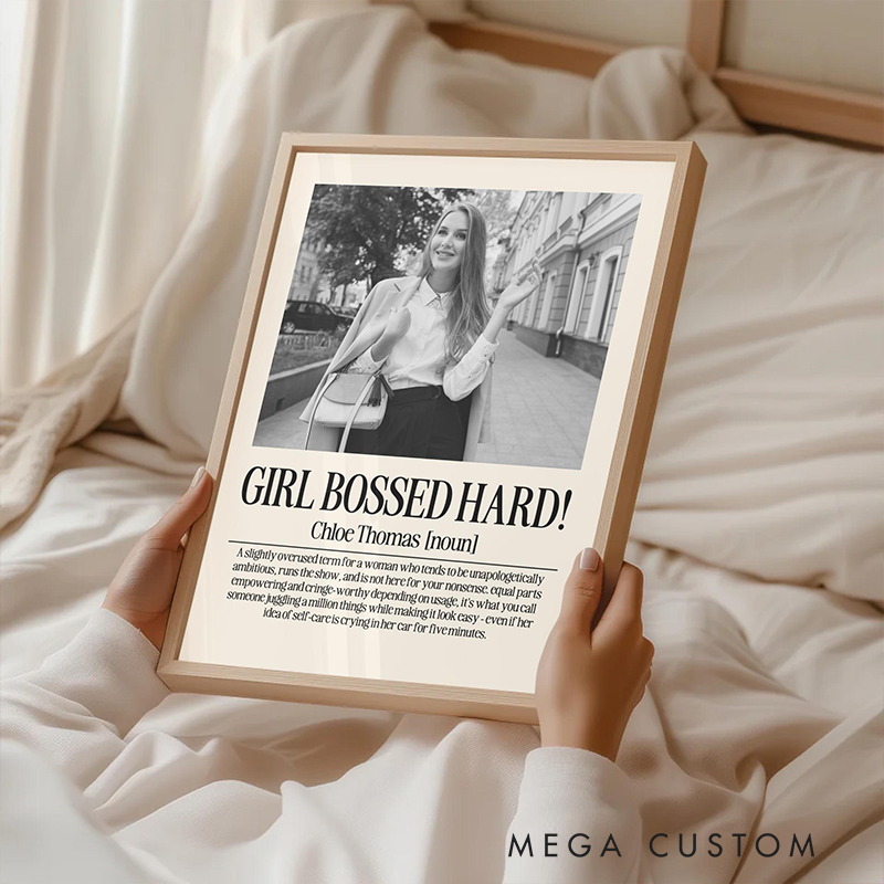 Personalized Coworker Portrait Poster Print Gift Girl Bossed Hark Design Home Classroom Wall Art Unique Gift for Coworkers