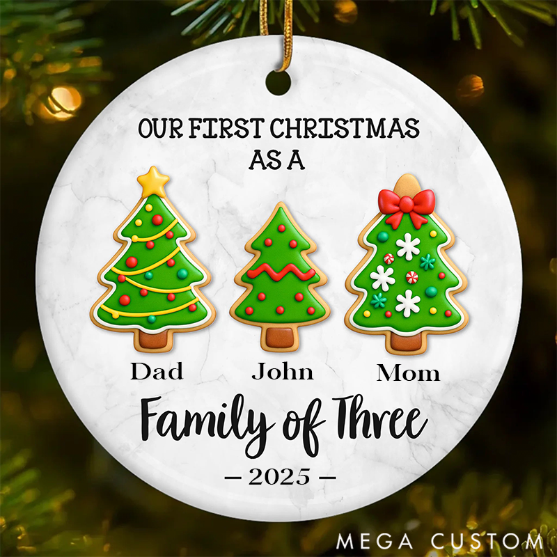 Personalized Family Christmas Ornaments Cherishing the Joy of Our First Christmas with Cookie Trees
