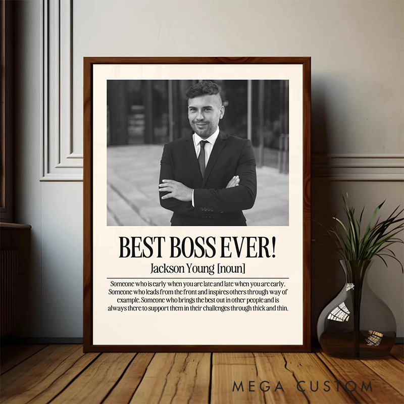 Personalized Coworker Portrait Poster Print Gift Best Boss Design Home Classroom Wall Art Unique Gift for Boss