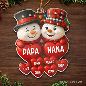 Personalized Acrylic Reunion Festival Love Made Family Happiness Christmas Ornament 