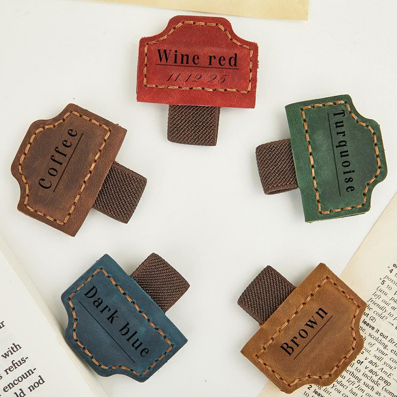 Personalized Engraved Book Clip with Name or Initial Custom Leather Book Clips Magnetic Bookmark for Book Lovers Reader Gift Book Mark with Pen Holder