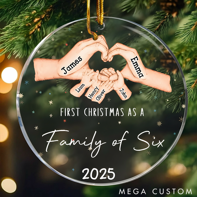 Personalized Family Christmas Glass Ornaments Commemorating Our First Christmas as a Family