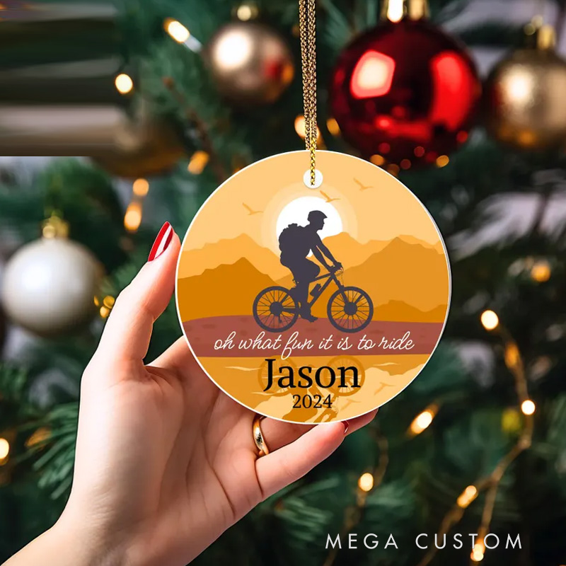 Personalized Custom Bicyclist Ornament Cycling Enthusiast Gift Outdoors Man Ornament Keepsake for Lover of Bike Riding