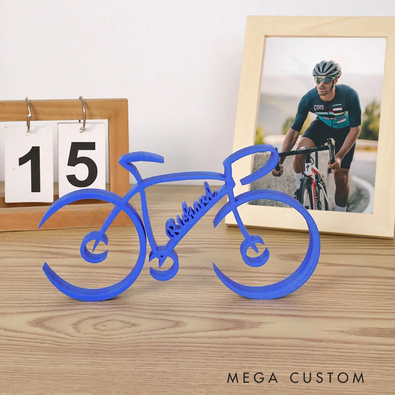Personalized Minimalist Line Bicycle Ornament with Name Home Decor Birthday Fathers Day Christmas Gift for Men Cycling Enthusiasts