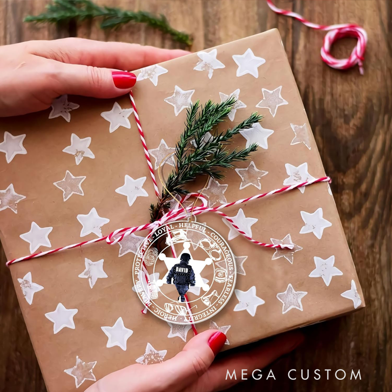 Personalized Police Officer Christmas Ornament Perfect Gift for Brave Law Enforcement Professionals