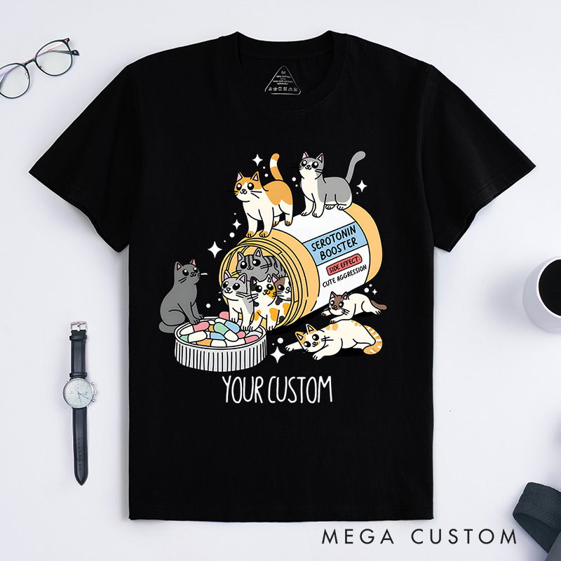 Personalized Antidepressant Cat Mental Health Matter T-Shirt Cat Lover Gift