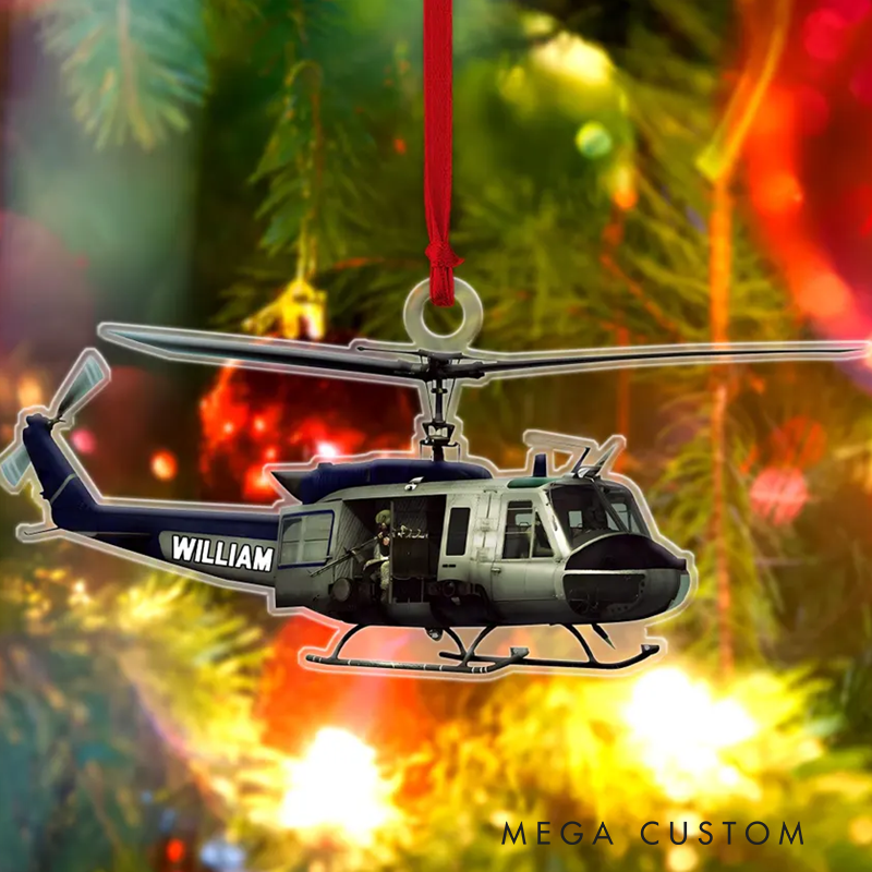 Personalized Police Helicopter Ornament Perfect Gift for Aviation and Law Enforcement Enthusiasts