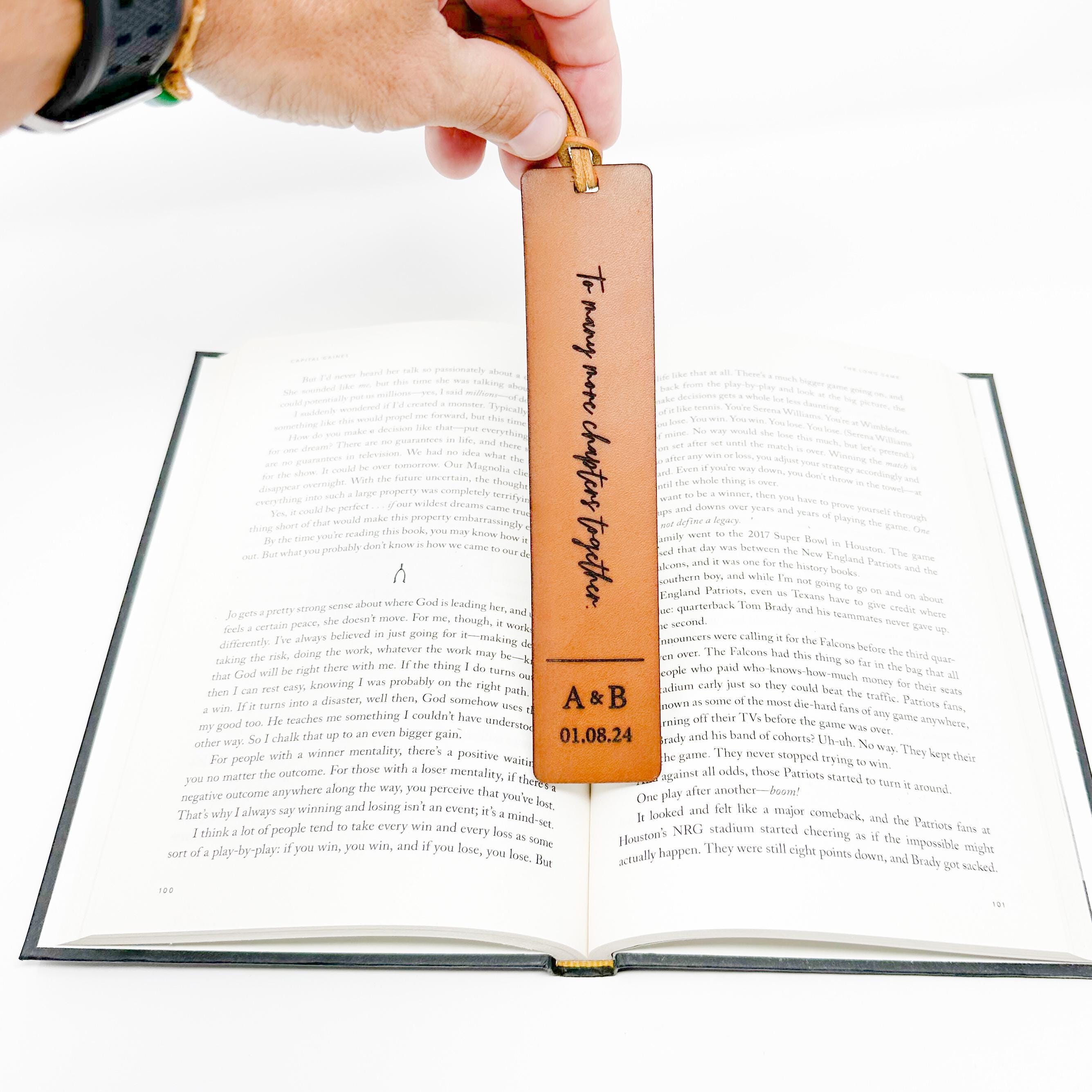 Personalized Leather Bookmark 3 Year Anniversary Gift for Book Lover Custom Book Quote Message Gift for Her Gift for Readers