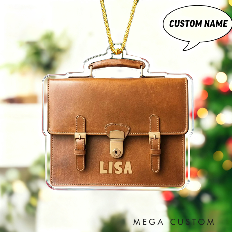 Personalized Christmas Ornament Messenger Bag Design Acrylic Ornament for Office Workers
