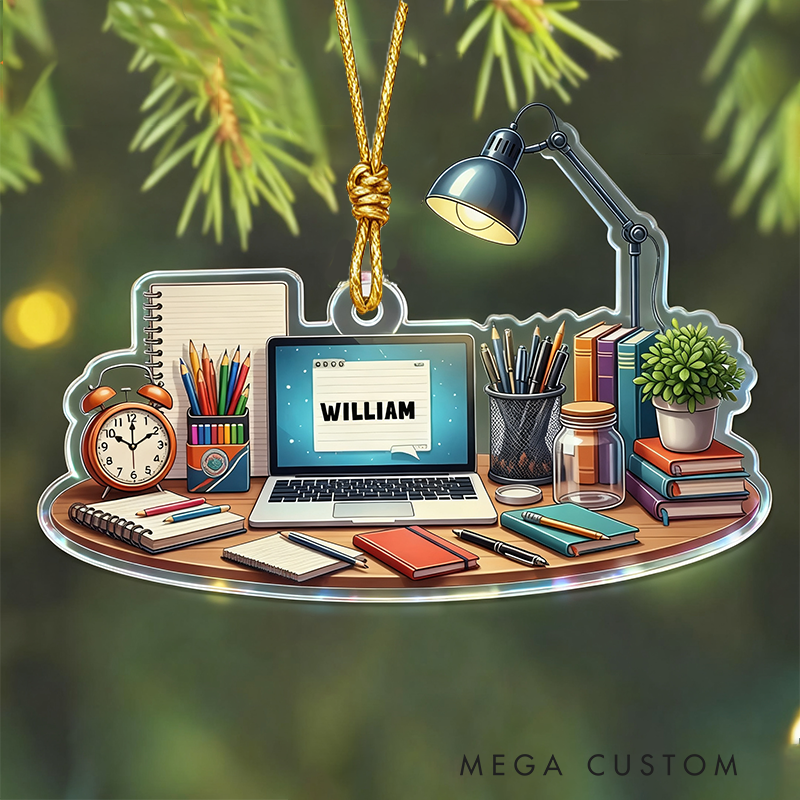 Personalized Christmas Ornament Office Desk Design Acrylic Ornament for Office Workers