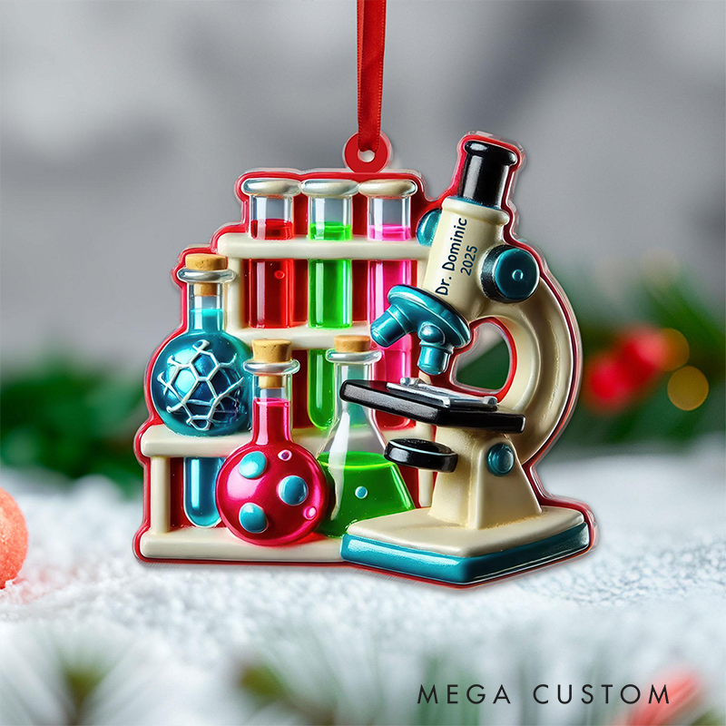 Personalized Christmas Ornament Science Design Acrylic Ornament for Teacher