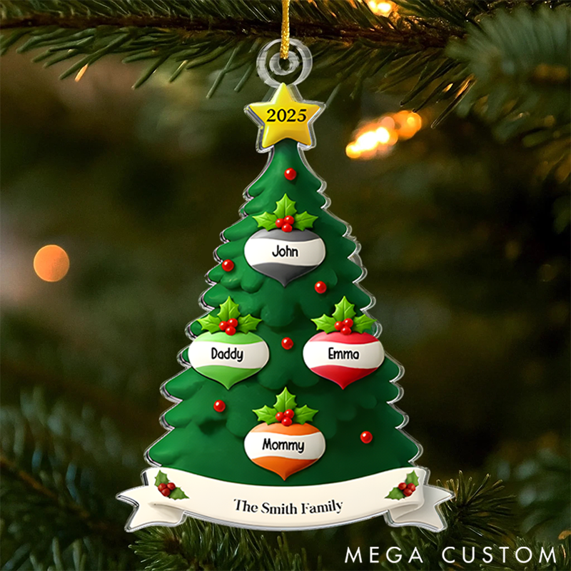 Personalized Family Christmas Ornaments Commemorating Our First Christmas Family Christmas Tree